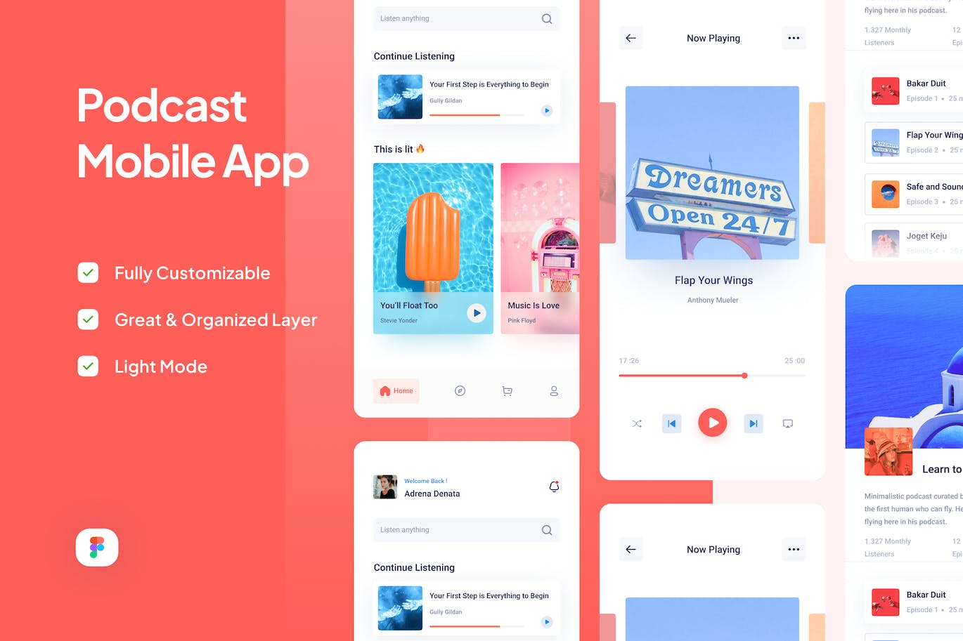 播客移动应用App UI Kit