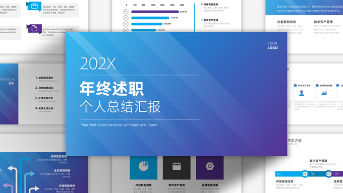 极简个人年终述职总结汇报ppt模板