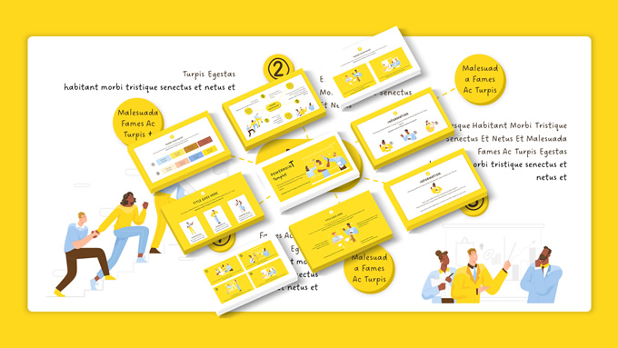 商务插画风治愈系搬砖ppt模板