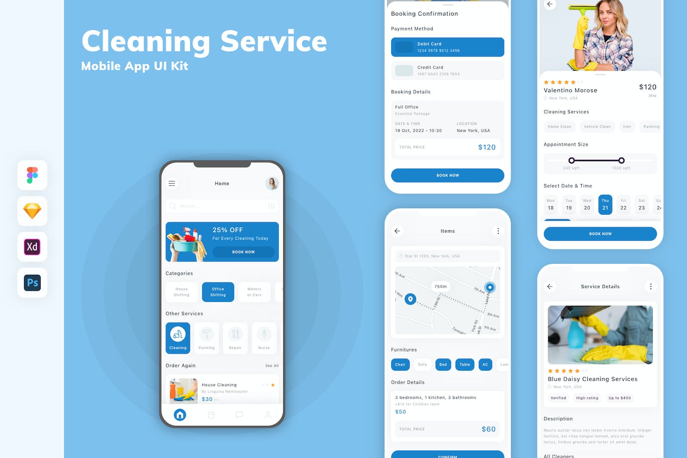 清洁服务移动应用APP UI KIT