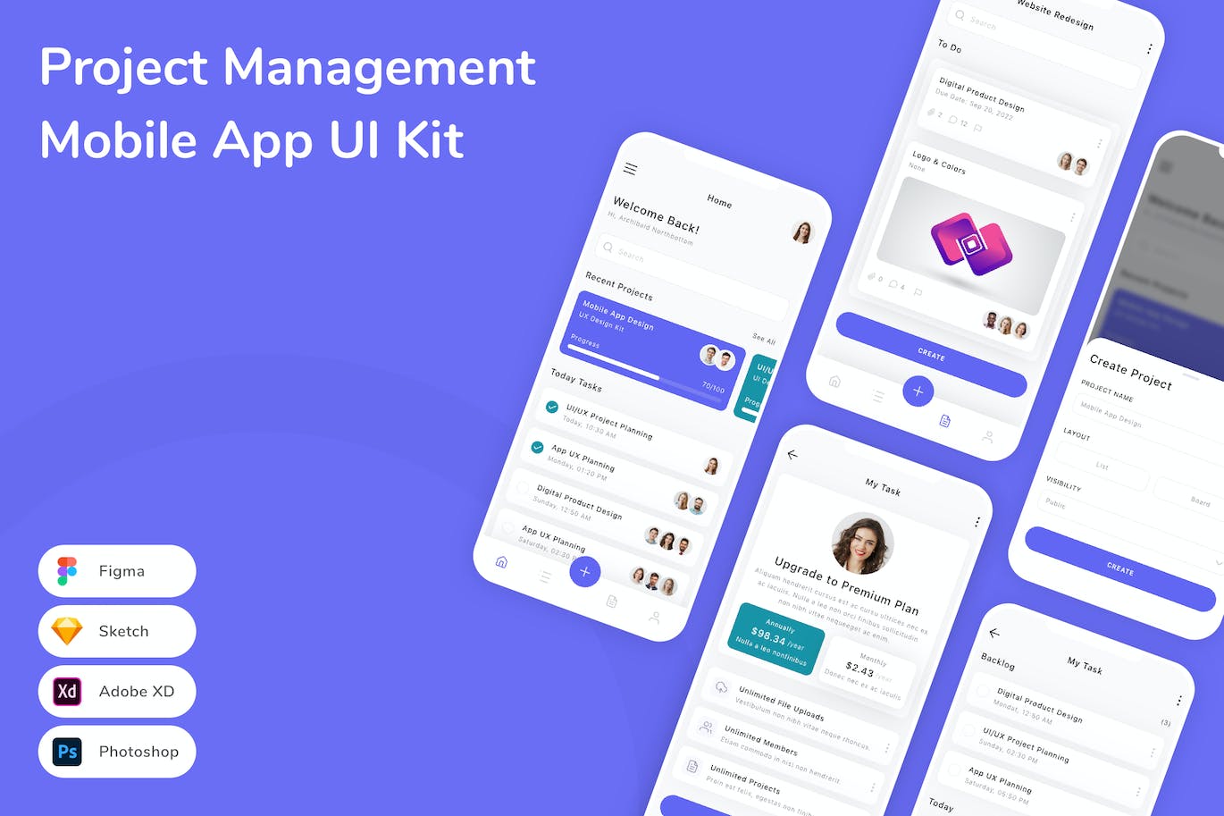 项目管理移动应用APP UI KIT