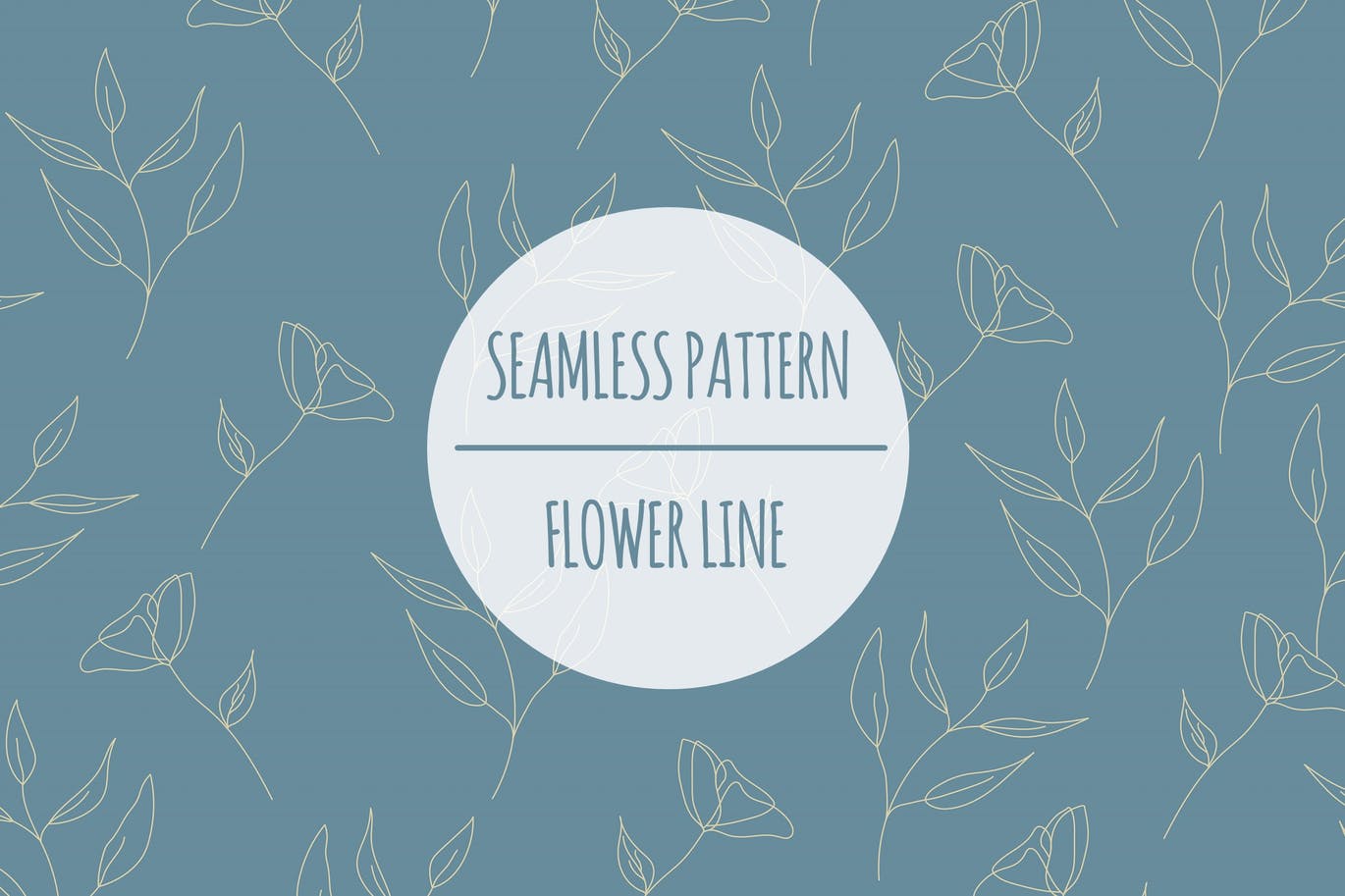 花卉线条无缝图案矢量素材 Flower Line – Seamless Pattern