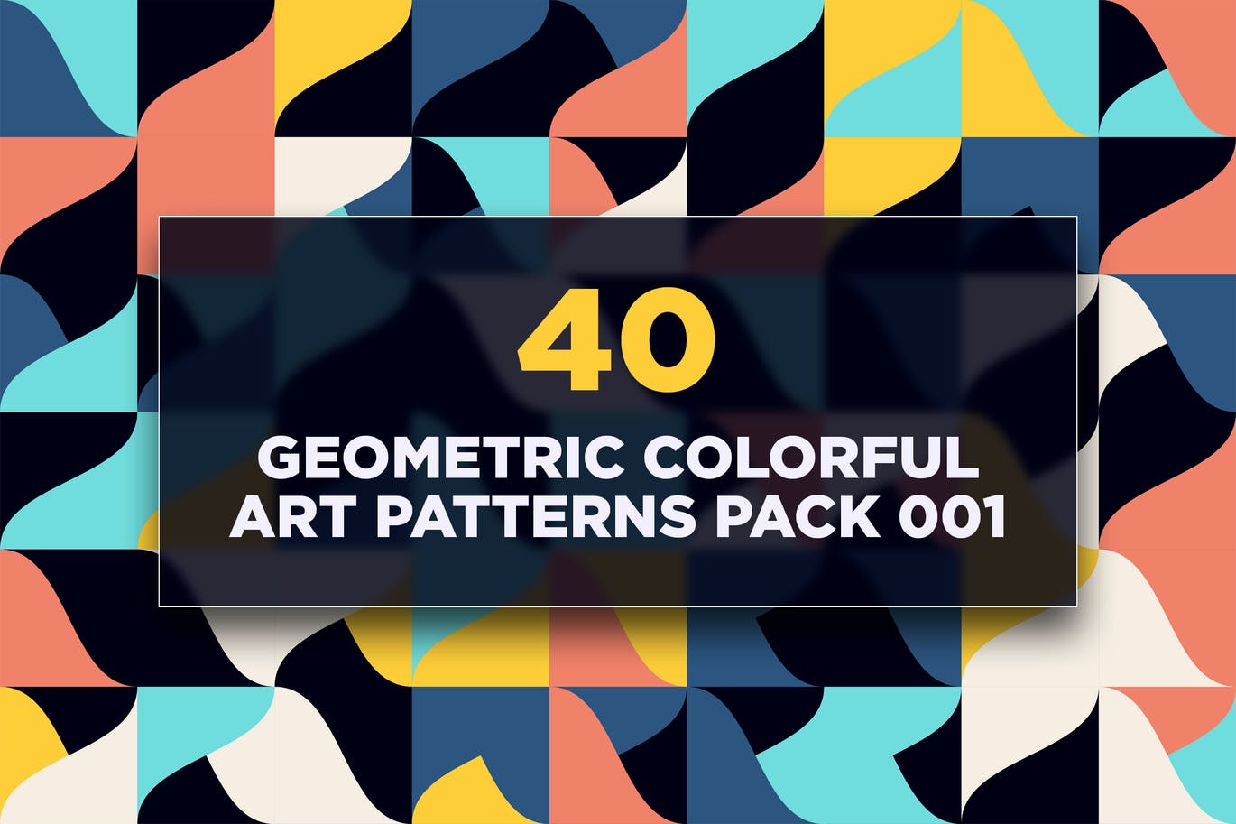 40个几何彩色艺术图案包v1 40 Geometric Colorful Art Patterns Pack 001