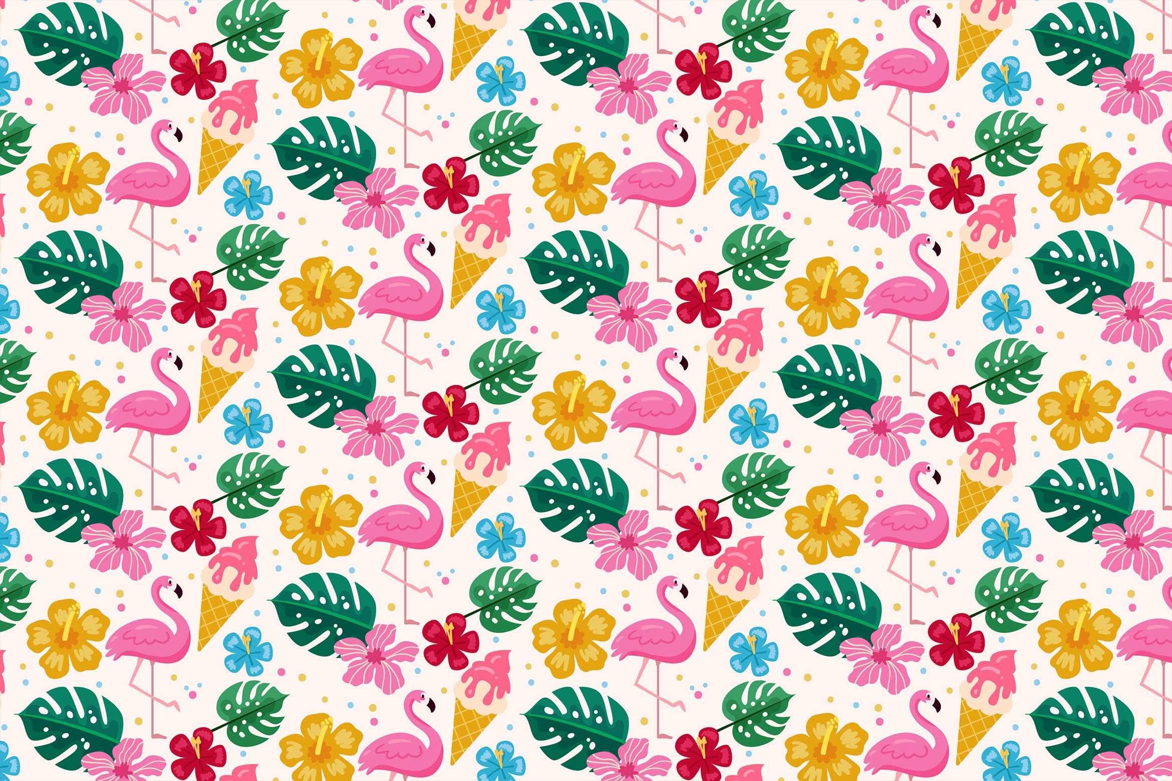 火烈鸟无缝图案插画 Flamingo Pattern