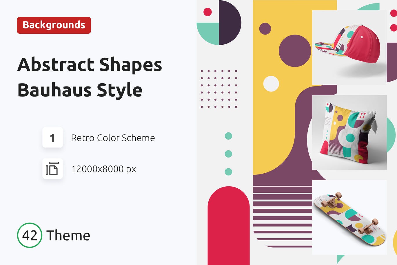 抽象形状包豪斯风格背景 Abstract Shapes  Background Bauhaus Style