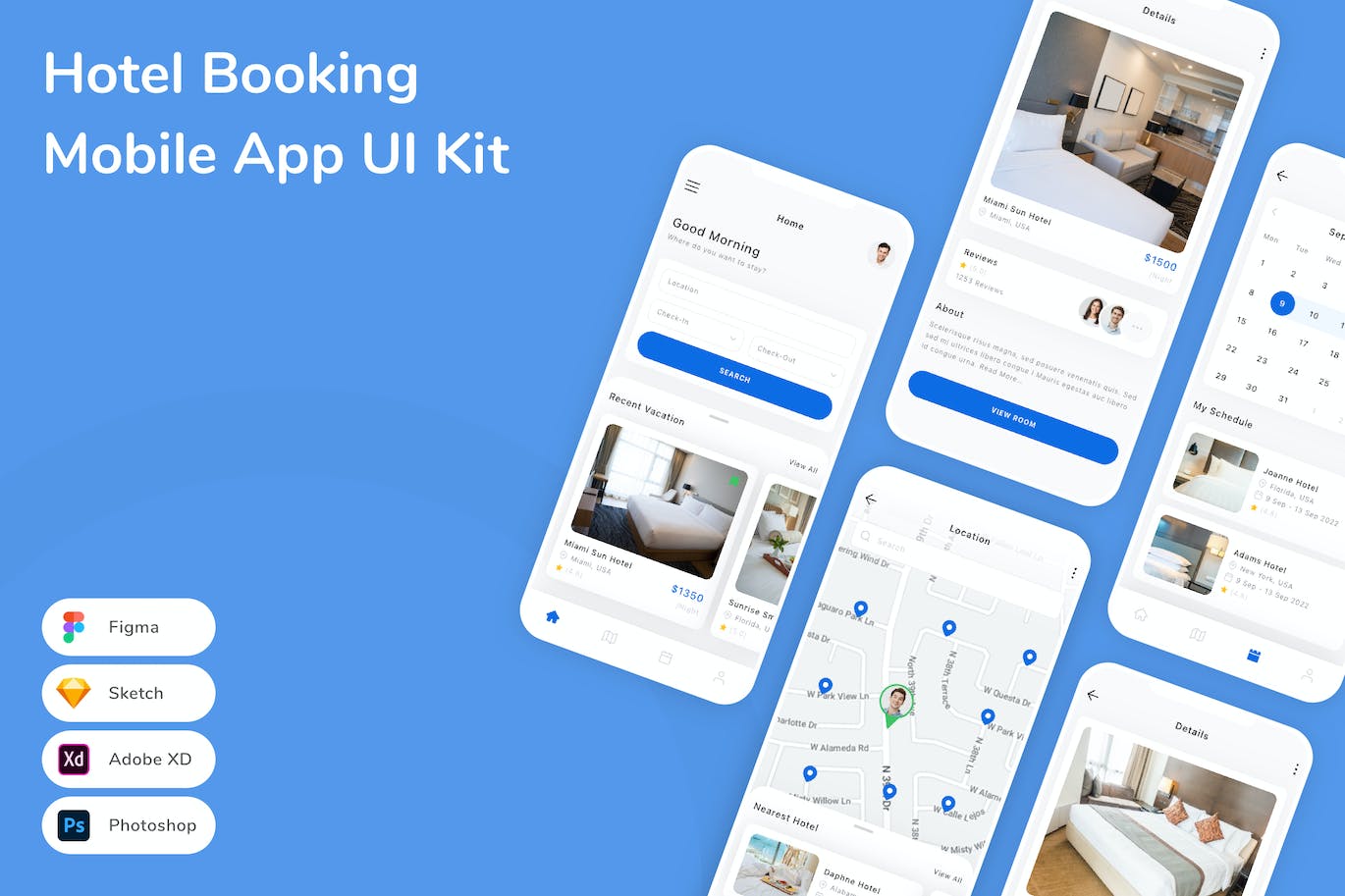 酒店预订移动应用APP UI KIT