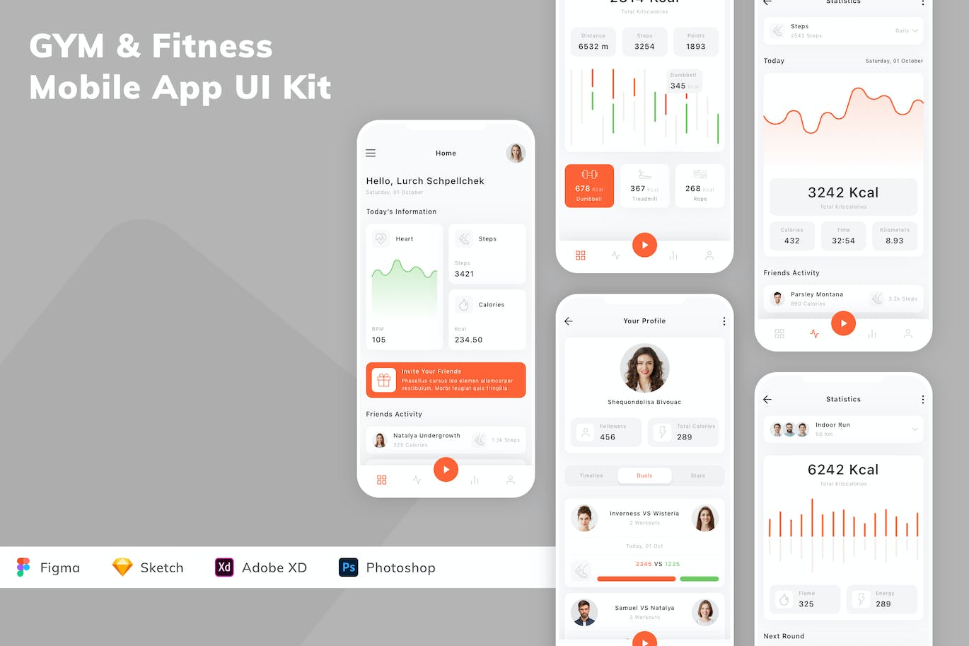 健身房和健身移动应用APP UI KIT