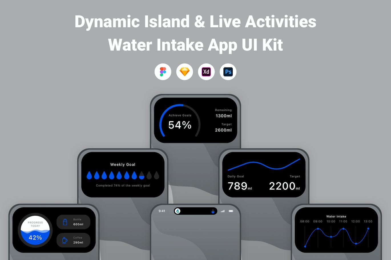 动态岛和现场活动取水界面APP UI KIT