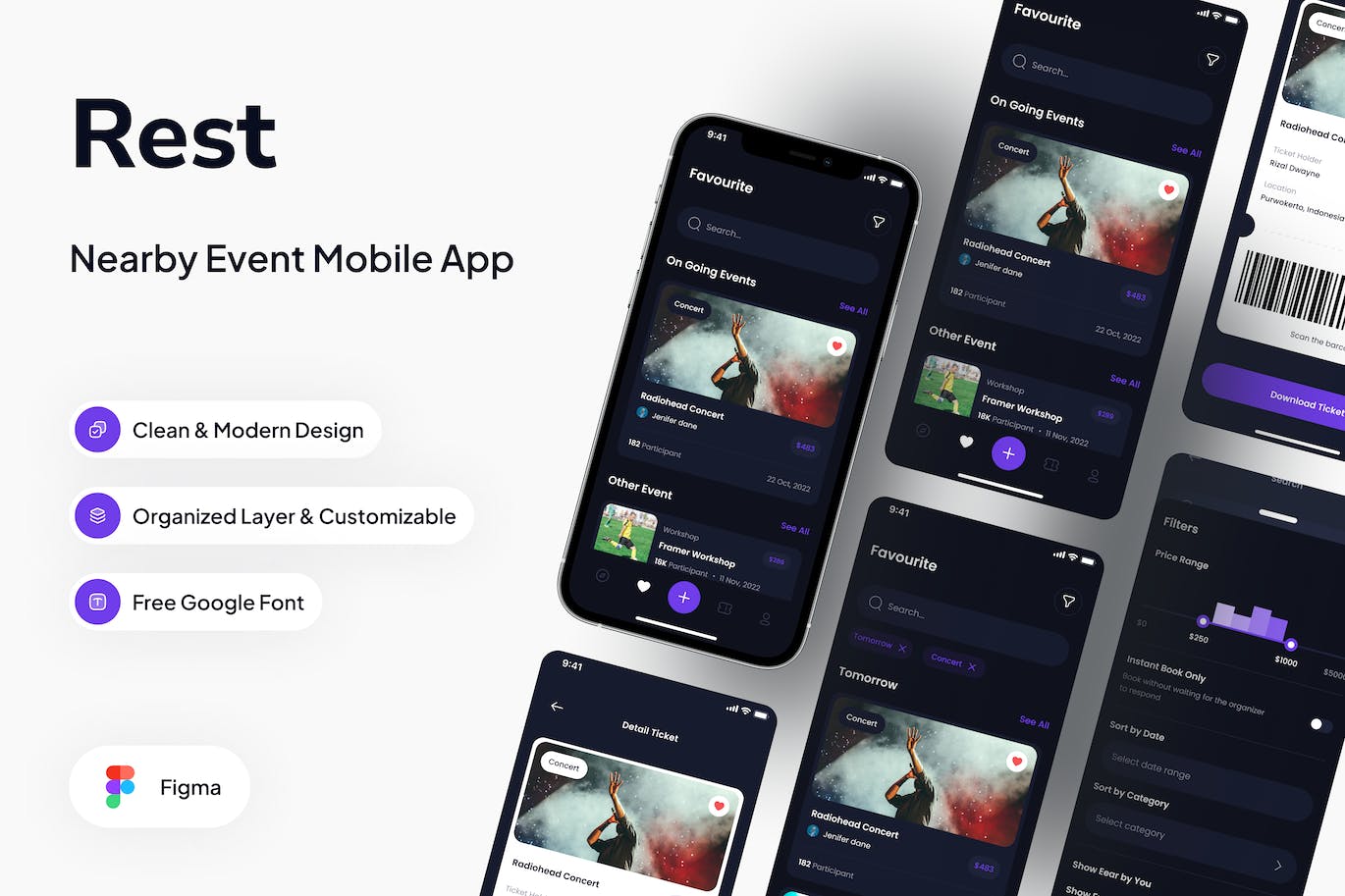 保存的新闻暗模式 App UI Kit