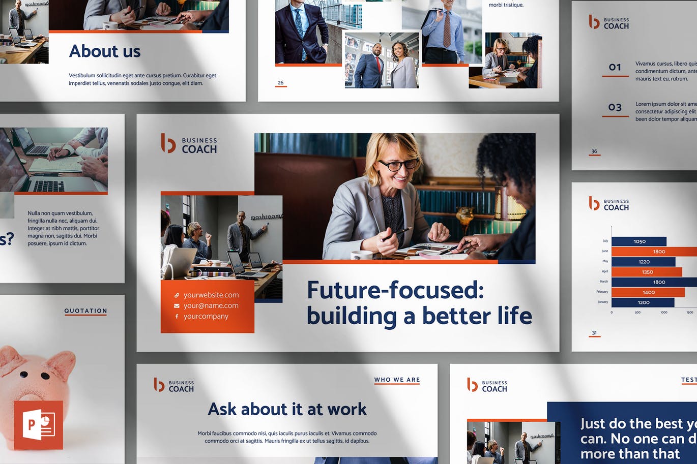 时尚高端简约专业商业商务欧美留学机构powerpoint幻灯片演示模板（pptx）