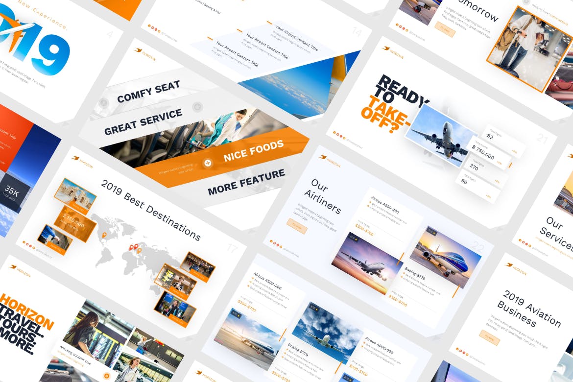 航空业务介绍PPT模板下载