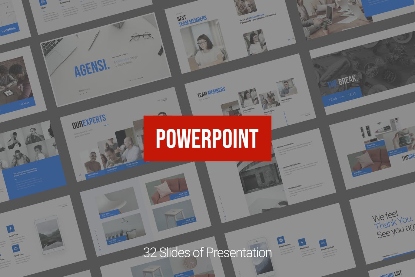 时尚高端简约专业的高品质powerpoint幻灯片演示模板（pptx）