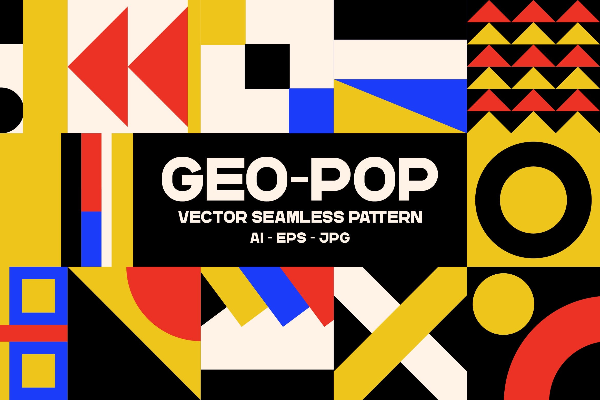 多彩艺术无缝图案素材 Geopop – Seamless Pattern