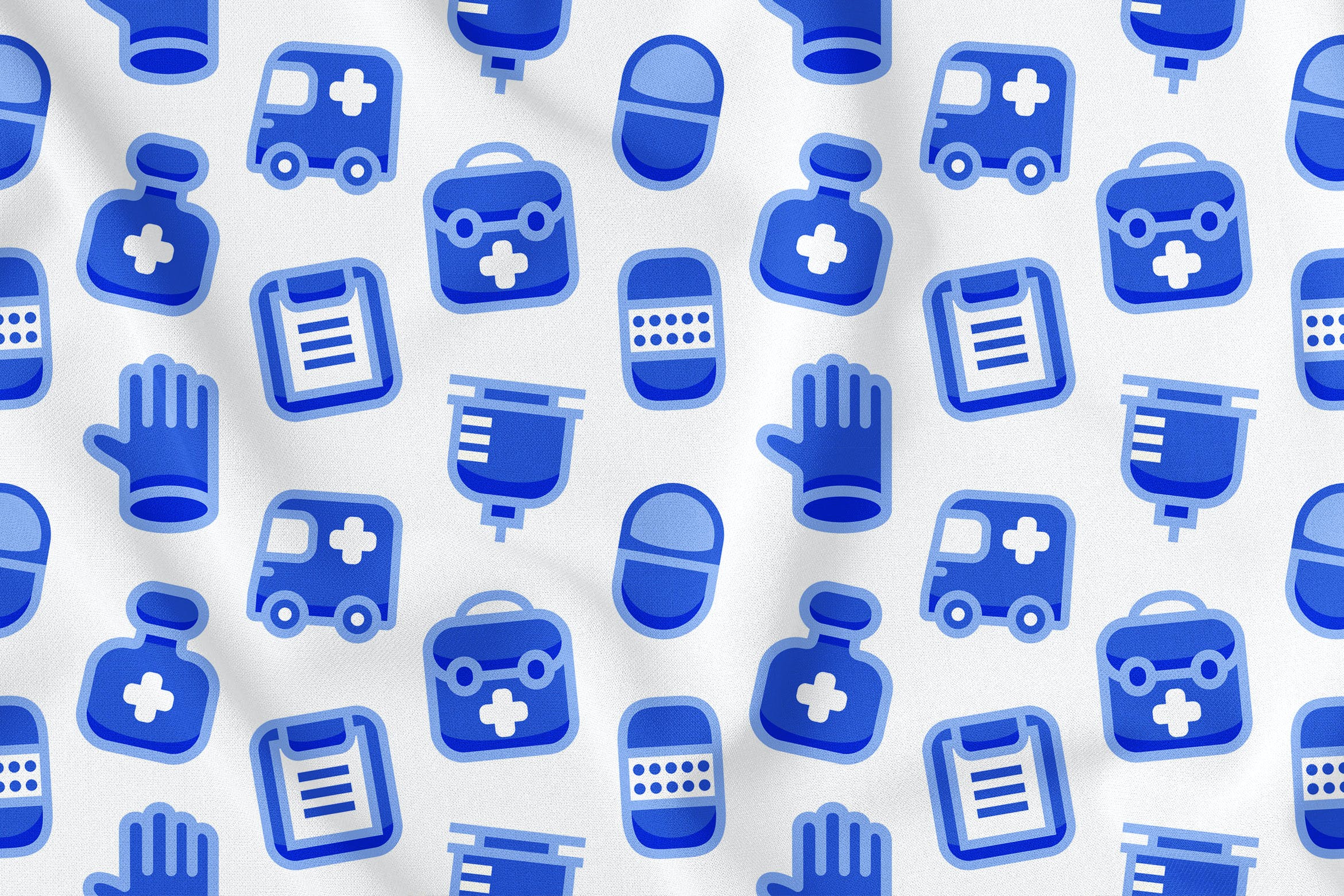 医疗元素无缝图案背景素材v1 Medical Seamless Pattern Vol. 1