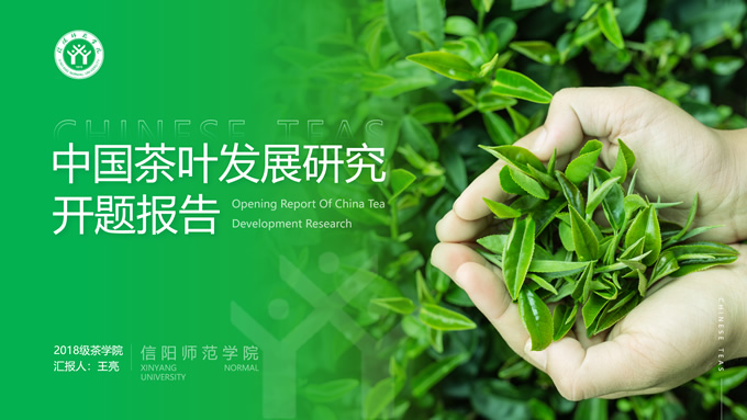 简约清新风行业报告ppt模板