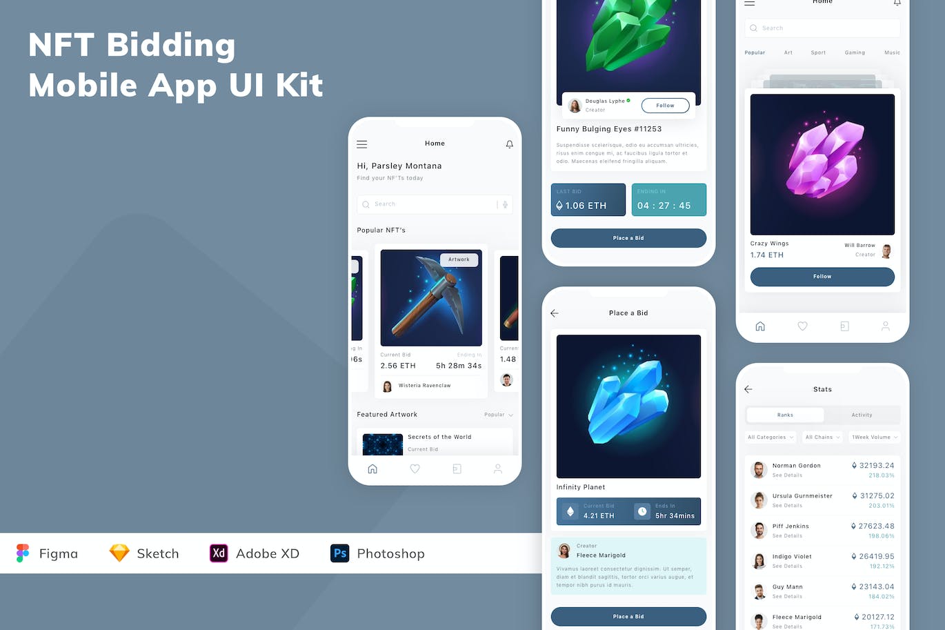 NFT竞标移动应用APP UI KIT