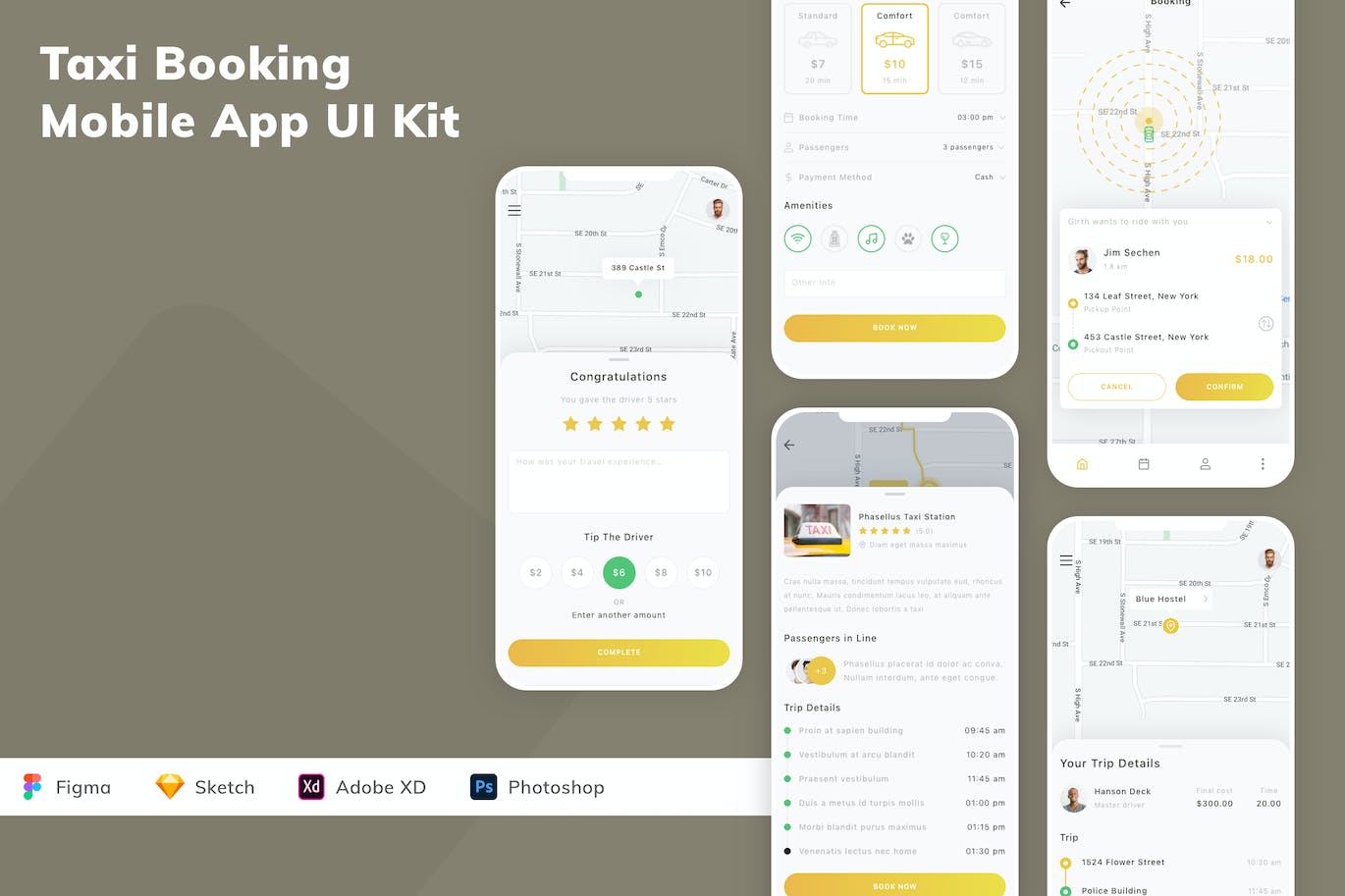 出租车预订移动应用APP UI KIT