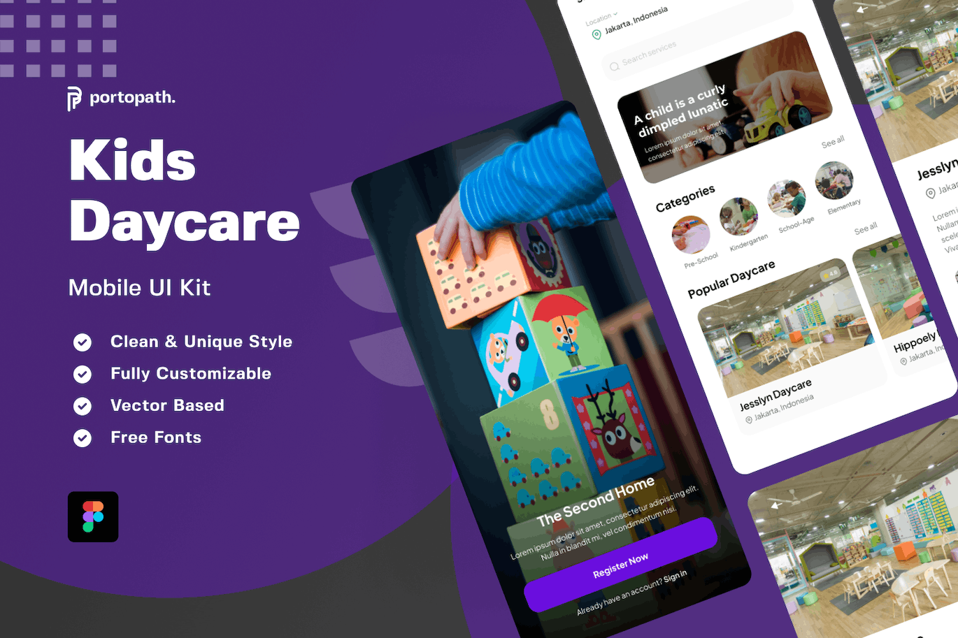 儿童日托移动应用程序APP UI KIT