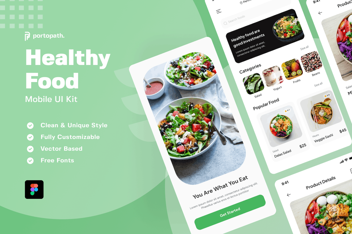 健康食品移动应用程序APP UI KIT