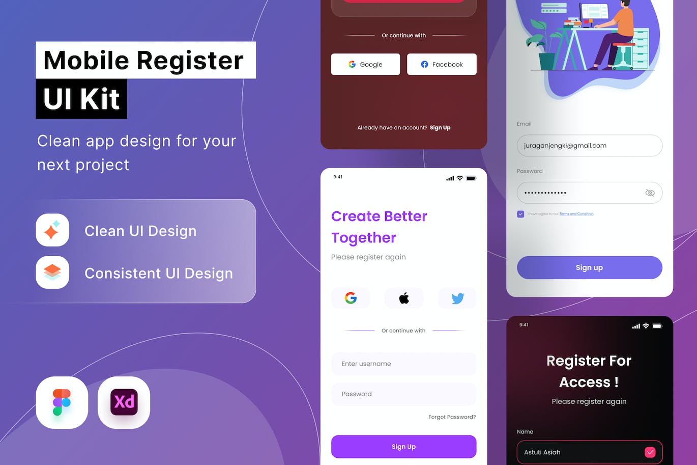 移动注册用户界面APP UI KIT