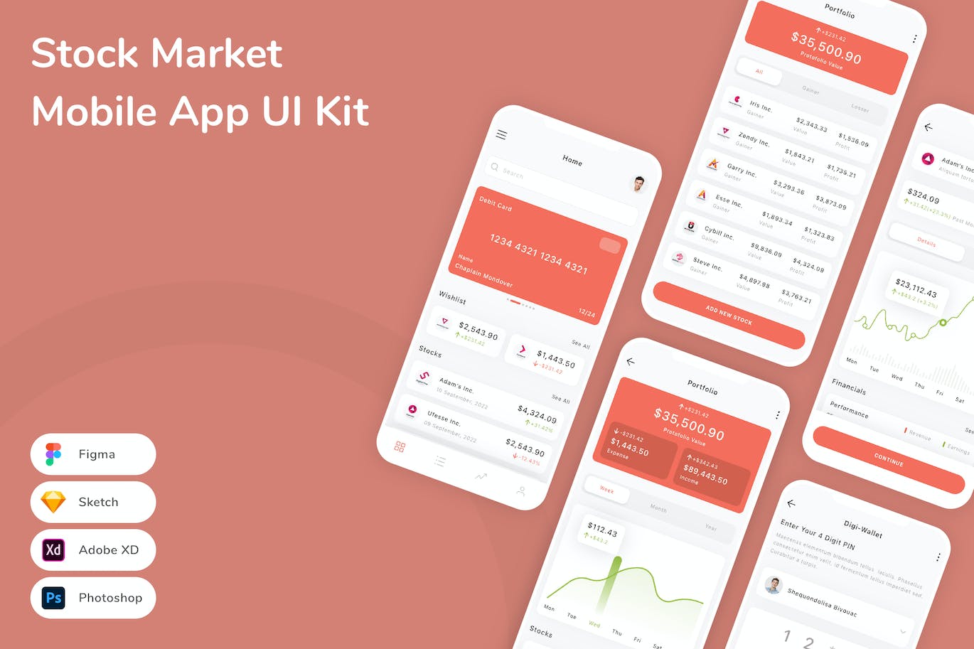 股市移动应用APP UI KIT