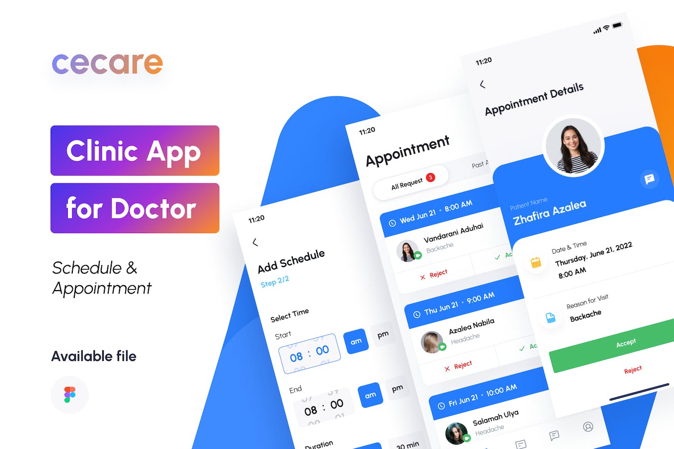 诊所应用程序计划和预约APP UI KIT