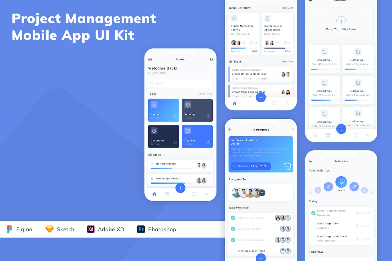 项目管理移动应用APP UI KIT
