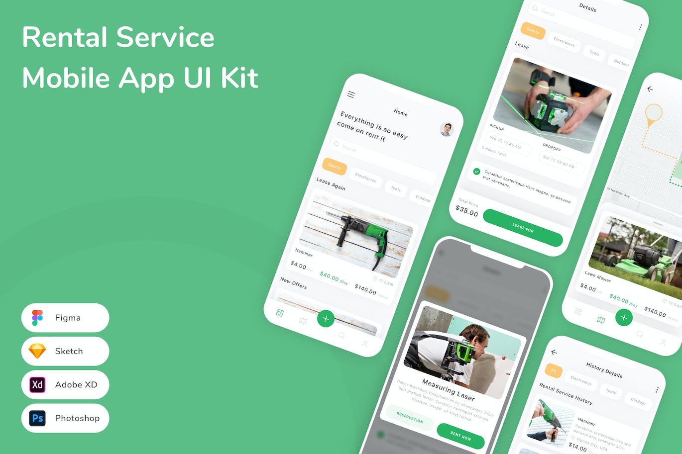 租赁服务移动应用APP UI KIT