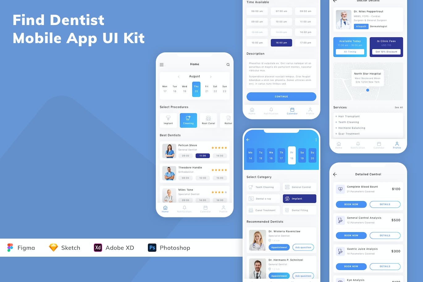 牙医预约移动应用 APP UI KIT