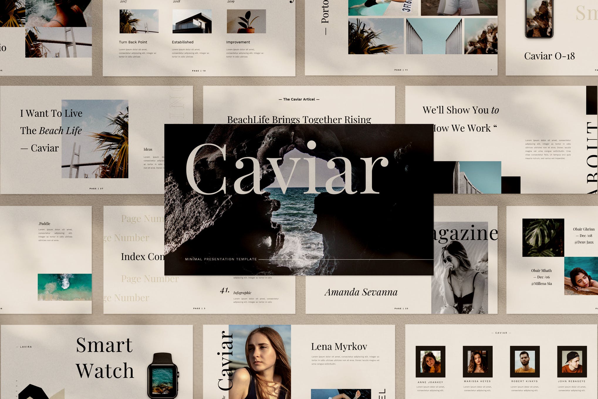 极简风格的摄影作品集PPT演示模板