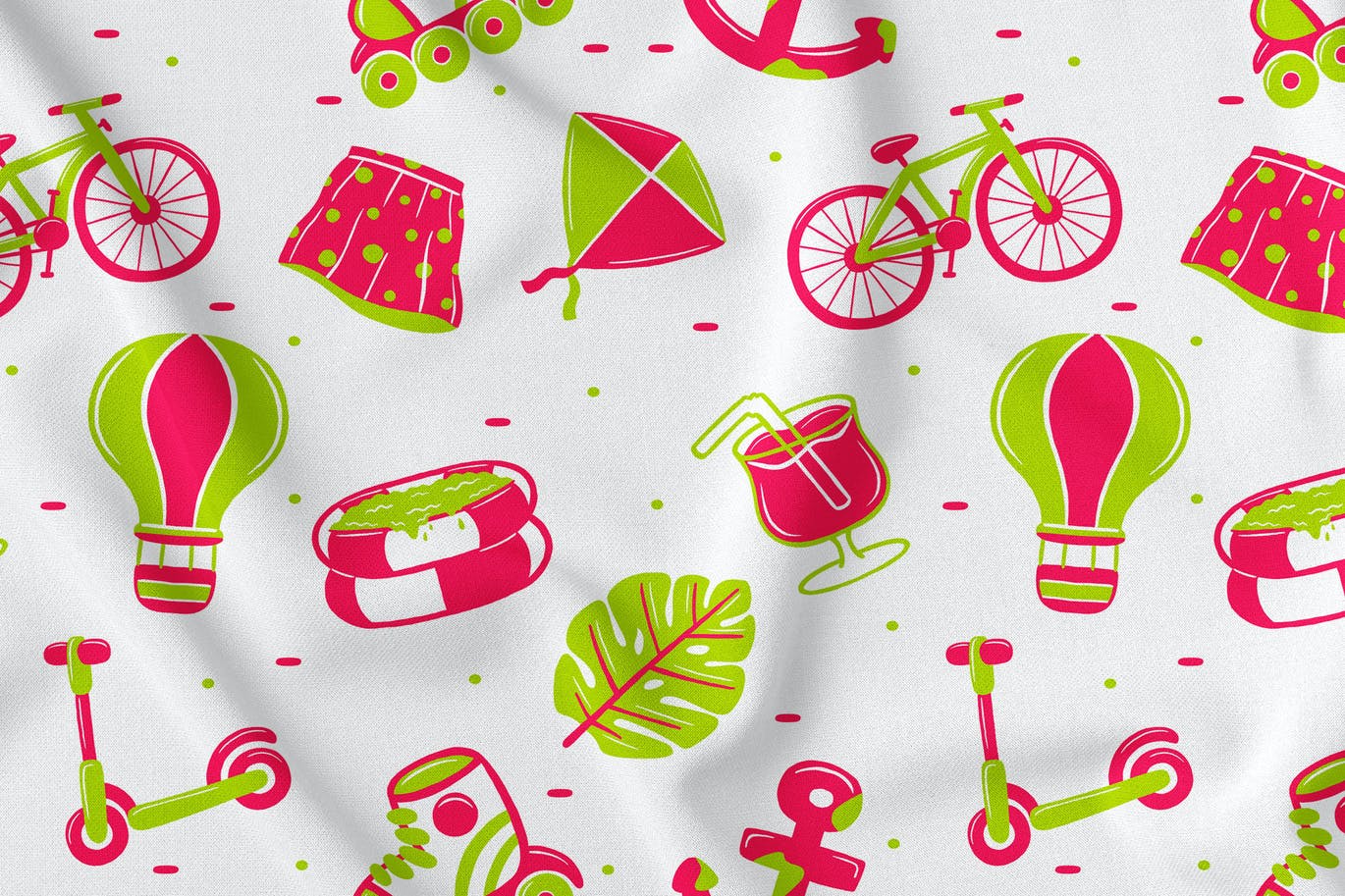 夏季元素无缝图案背景素材v2 Summer Seamless Pattern