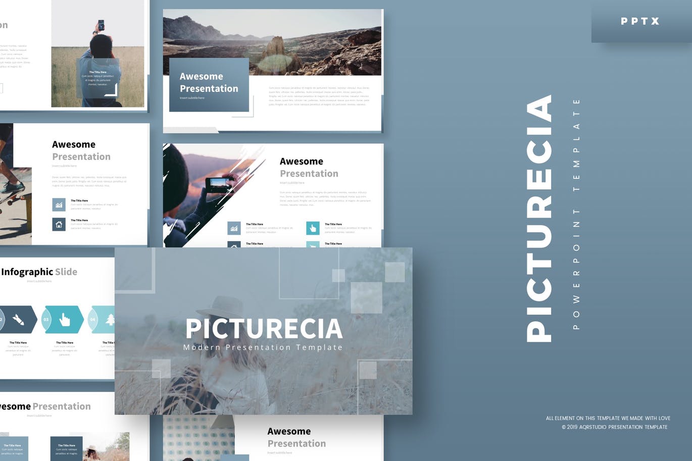 简约时尚好用的大数据powerpoint幻灯片演示模板（pptx）