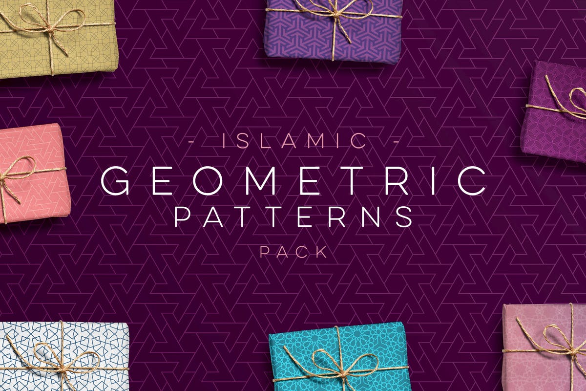 伊斯兰民族特色几何图形四方连续图案背景素材合集 Geometric Patterns Islamic Ed.