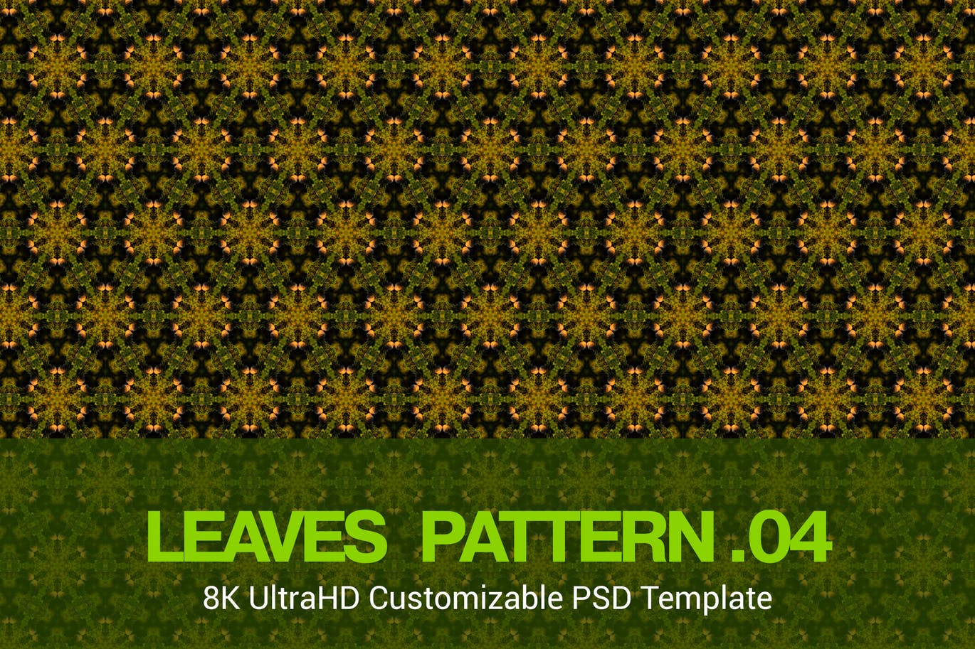 8K超高分辨率抽象树叶四方连续图案无缝背景素材v04 8K UltraHD Seamless Leaves Pattern Background