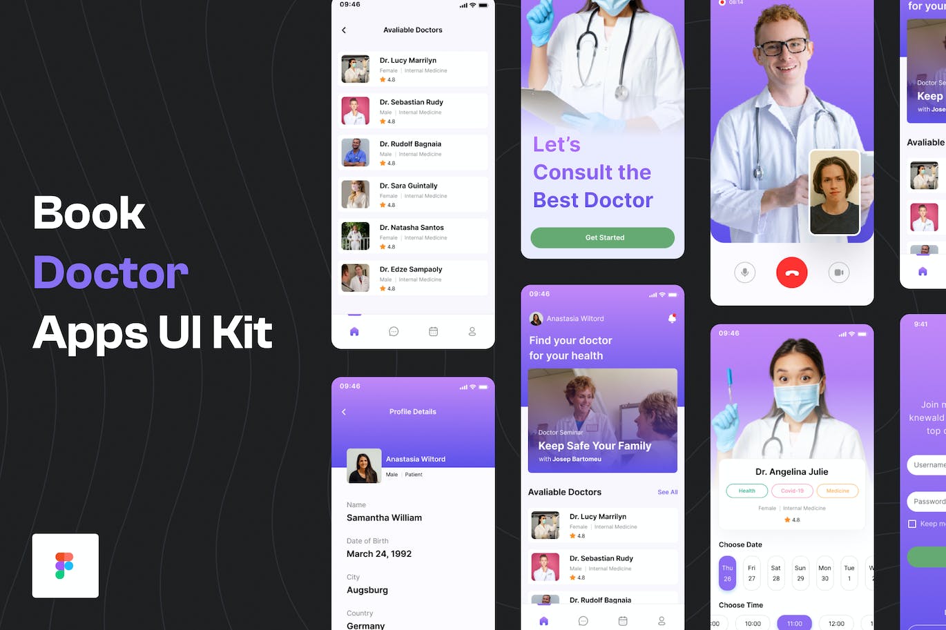 医生预约应用程序APP UI KIT