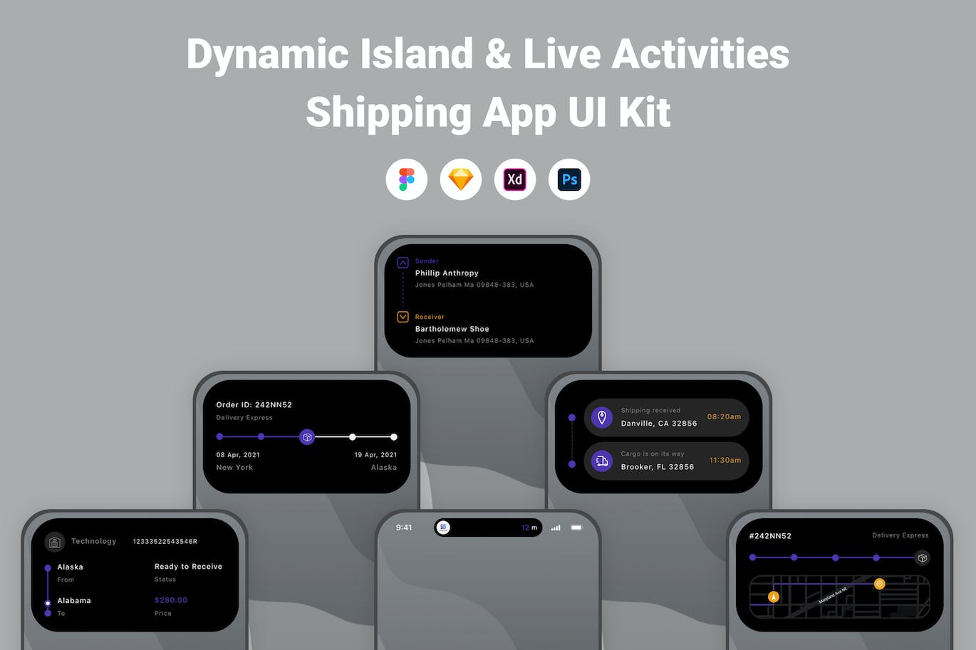 灵动岛&快递信息APP UI KIT
