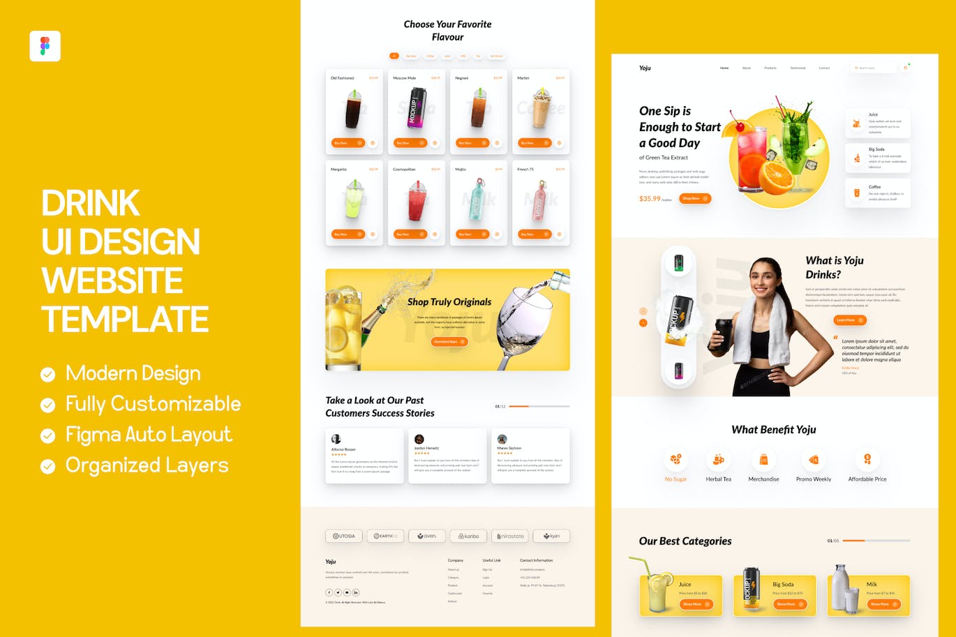饮料网站UI设计模板