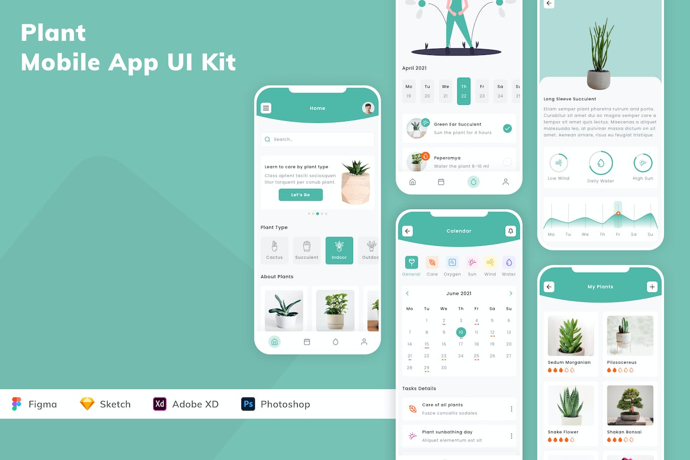 绿植花卉护理管理应用APP UI KIT