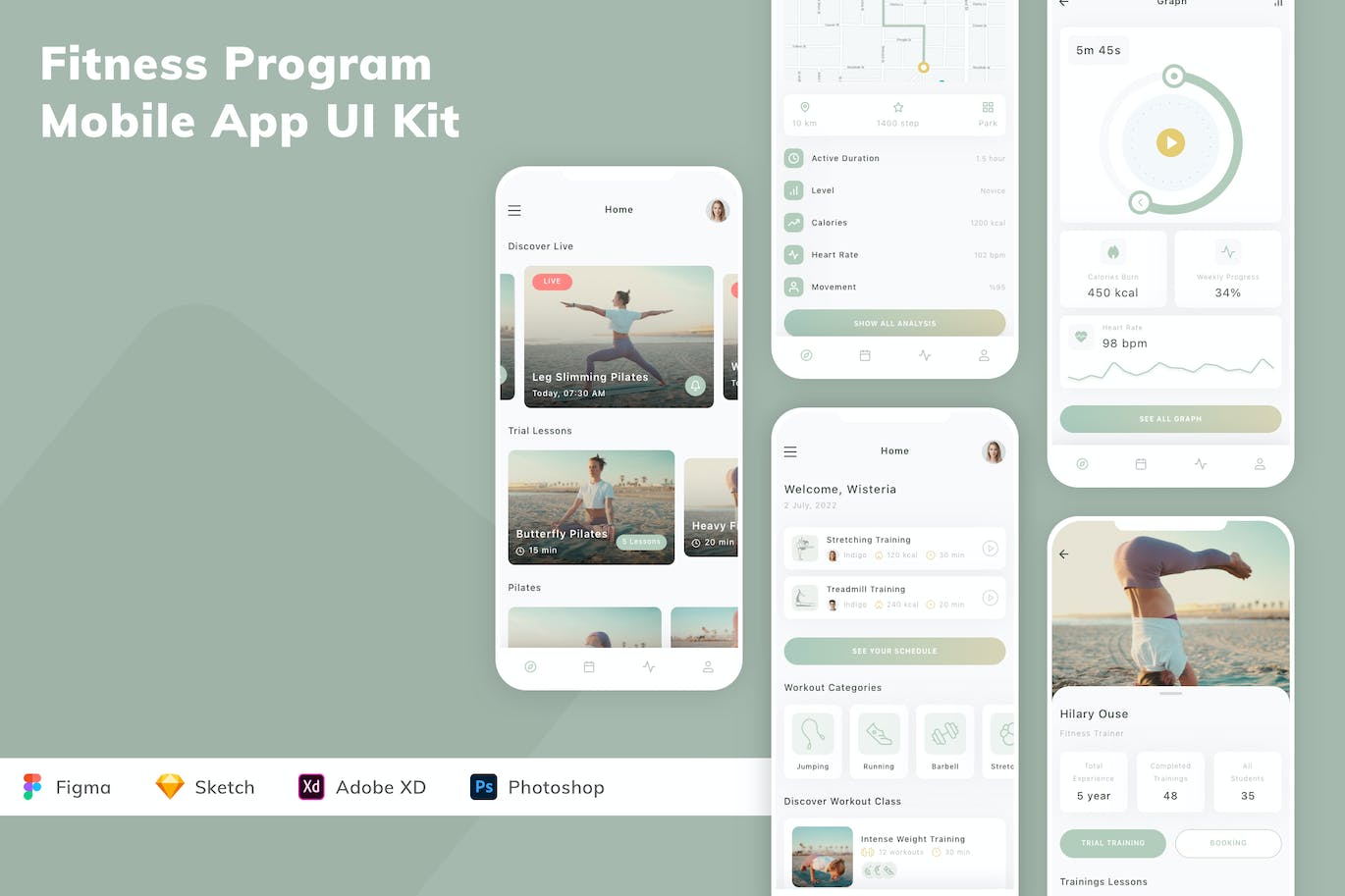 健身计划移动应用  APP UI KIT