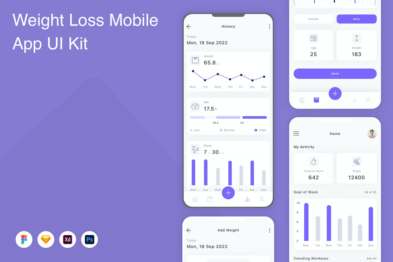 减肥手机应用  APP UI KIT