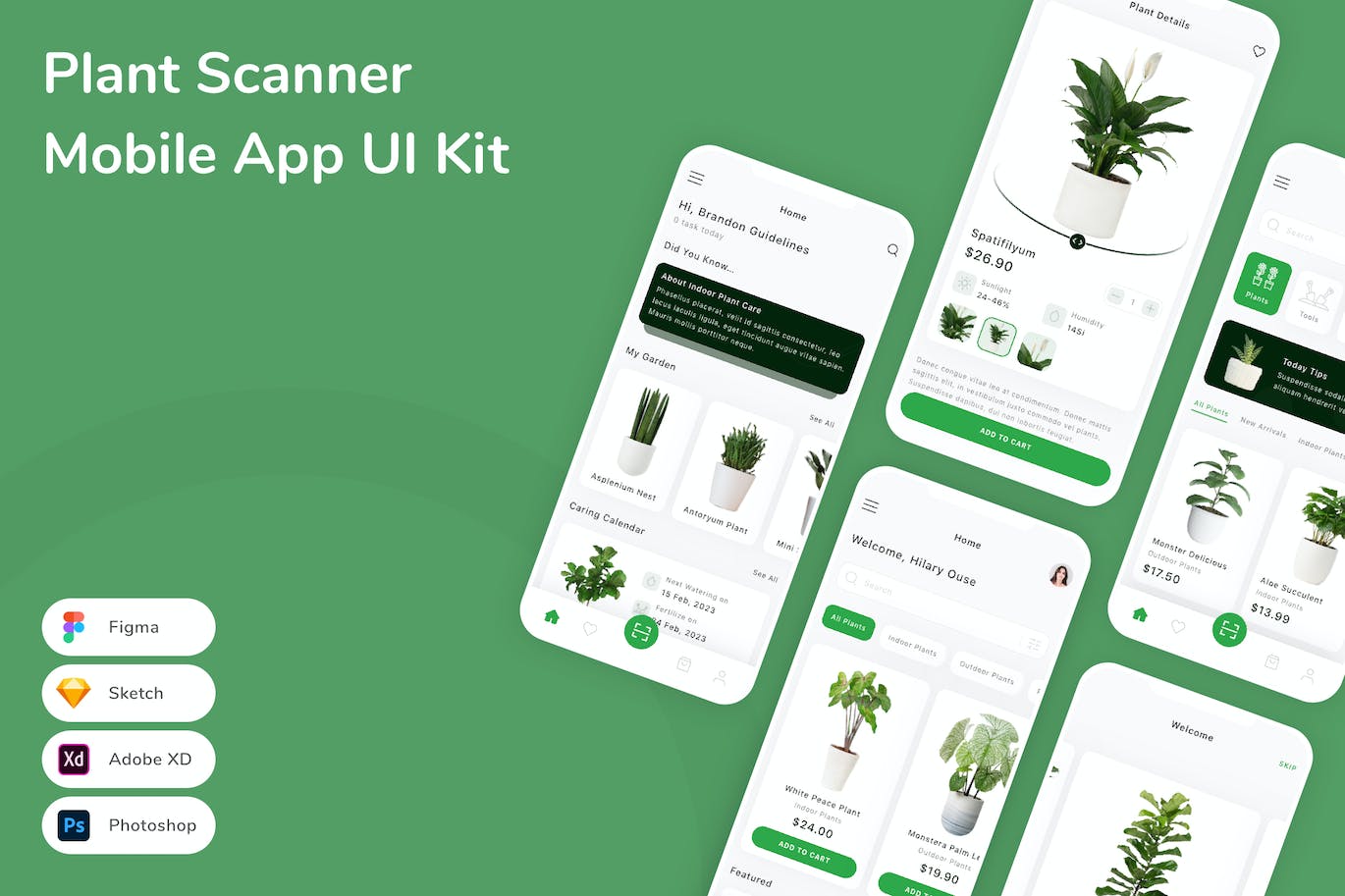 植物扫描仪移动应用APP UI KIT