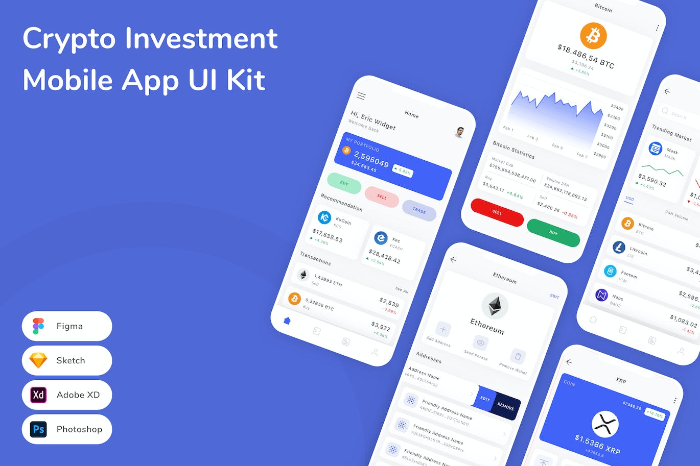 加密货币投资管理移动应用APP UI KIT
