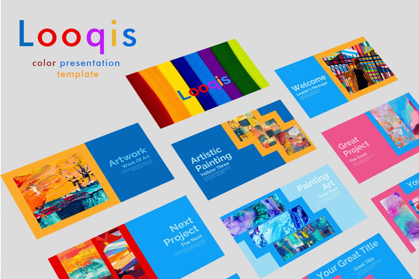 多用途的时尚高端清新绚丽powerpoint幻灯片演示模板（pptx）