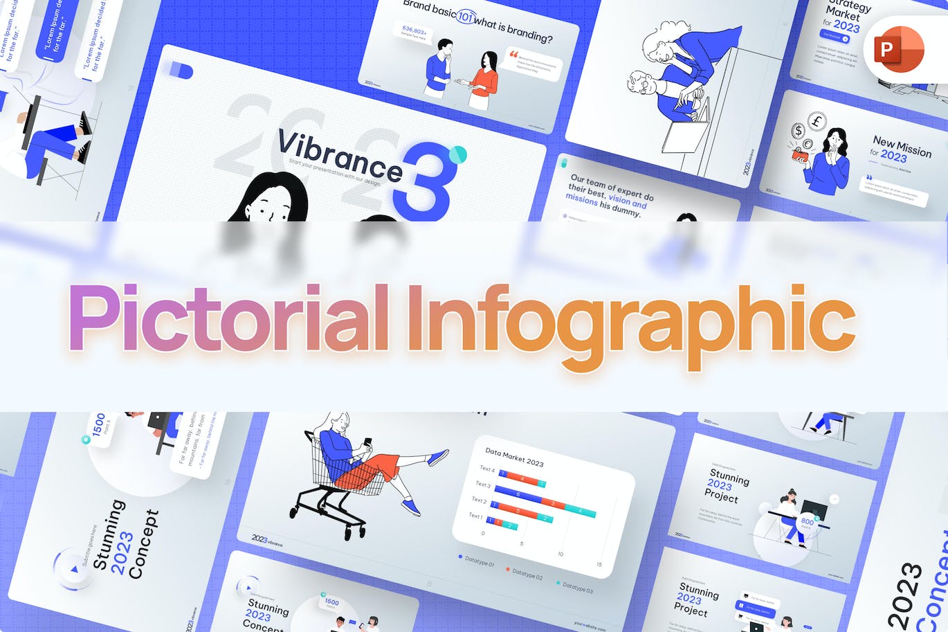 插画图片信息图表ppt模板