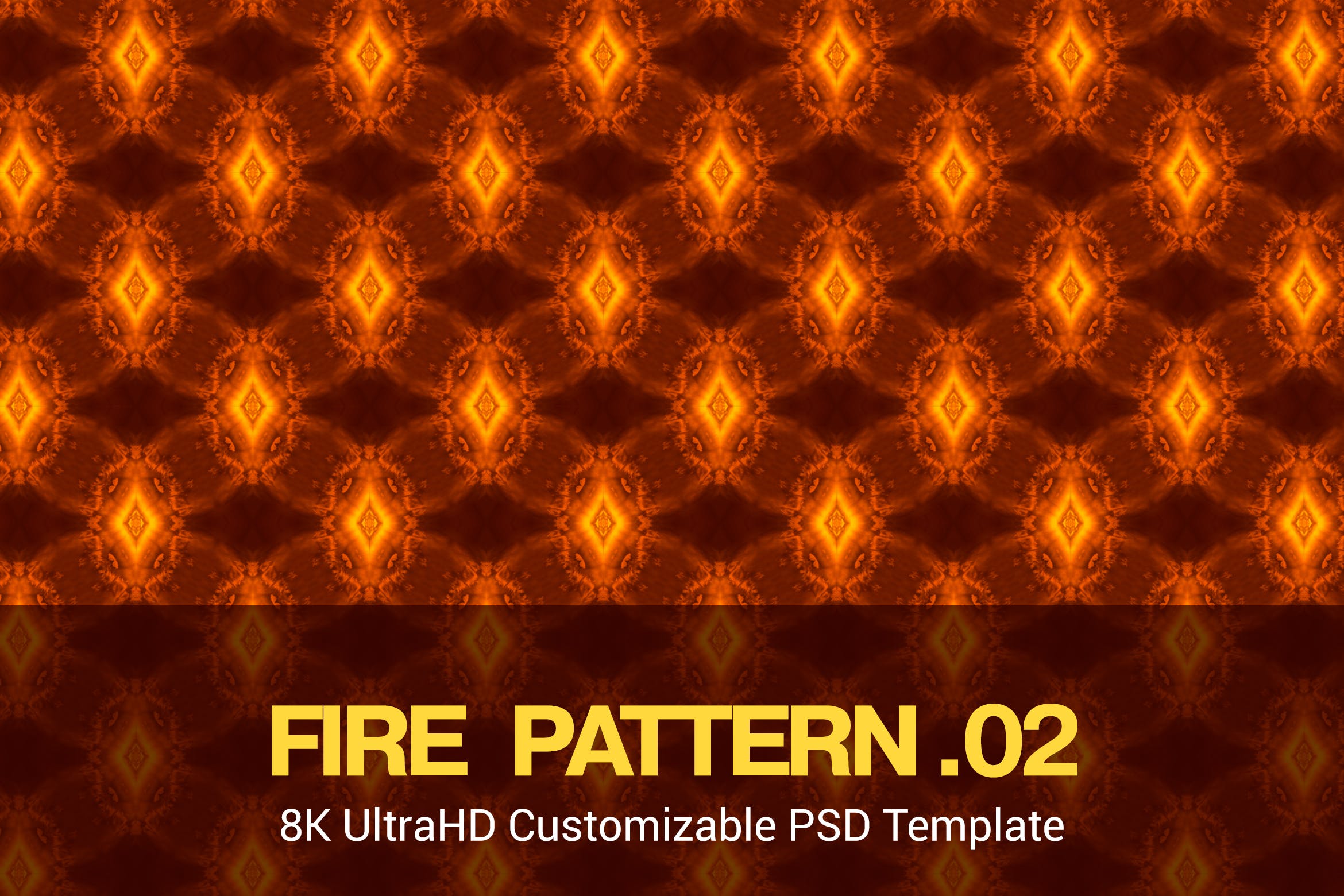 8K超高分辨率焰火四方连续图案无缝背景素材v02 8K UltraHD Seamless Fire Pattern Background