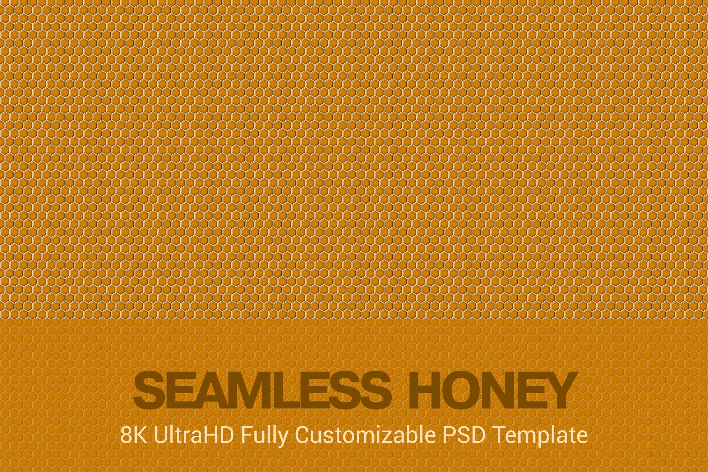 8K超高分辨率蜂巢几何图形四方连续图案无缝背景素材 8K UltraHD Custom Seamless Honey Background