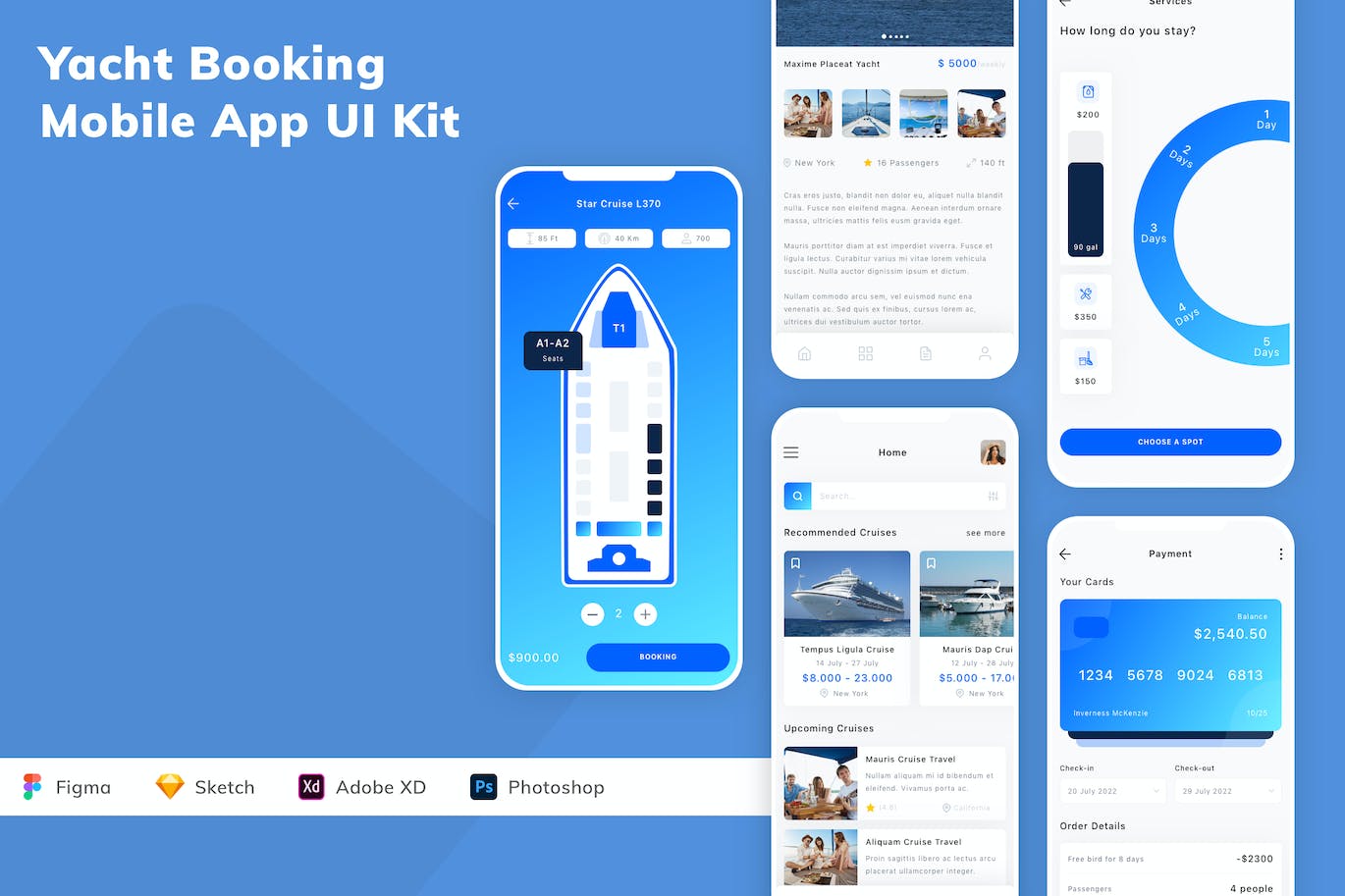 游艇预订 App UI Kit