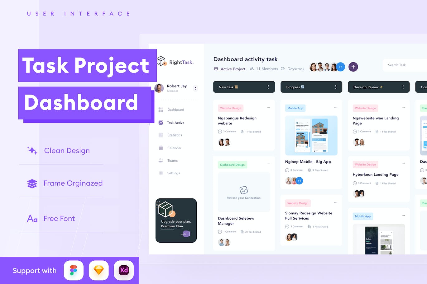 任务项目仪表板App UI Kit