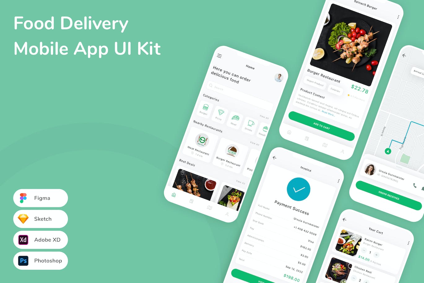 食品配送移动应用 App UI Kit