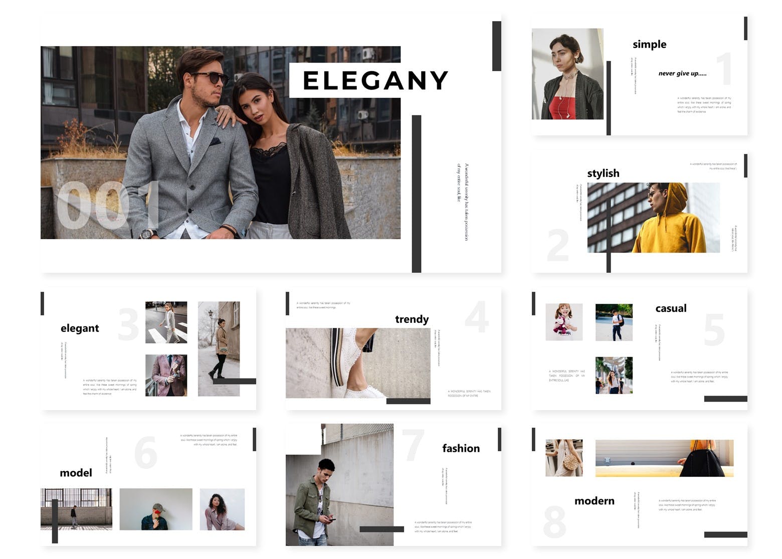 优雅高端的多图PPT模板下载